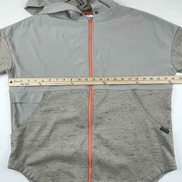 Columbia Hooded Lightweight Jacket Women’s M Knit Poly Overlay  Gray Activewear - Picture 4 of 13